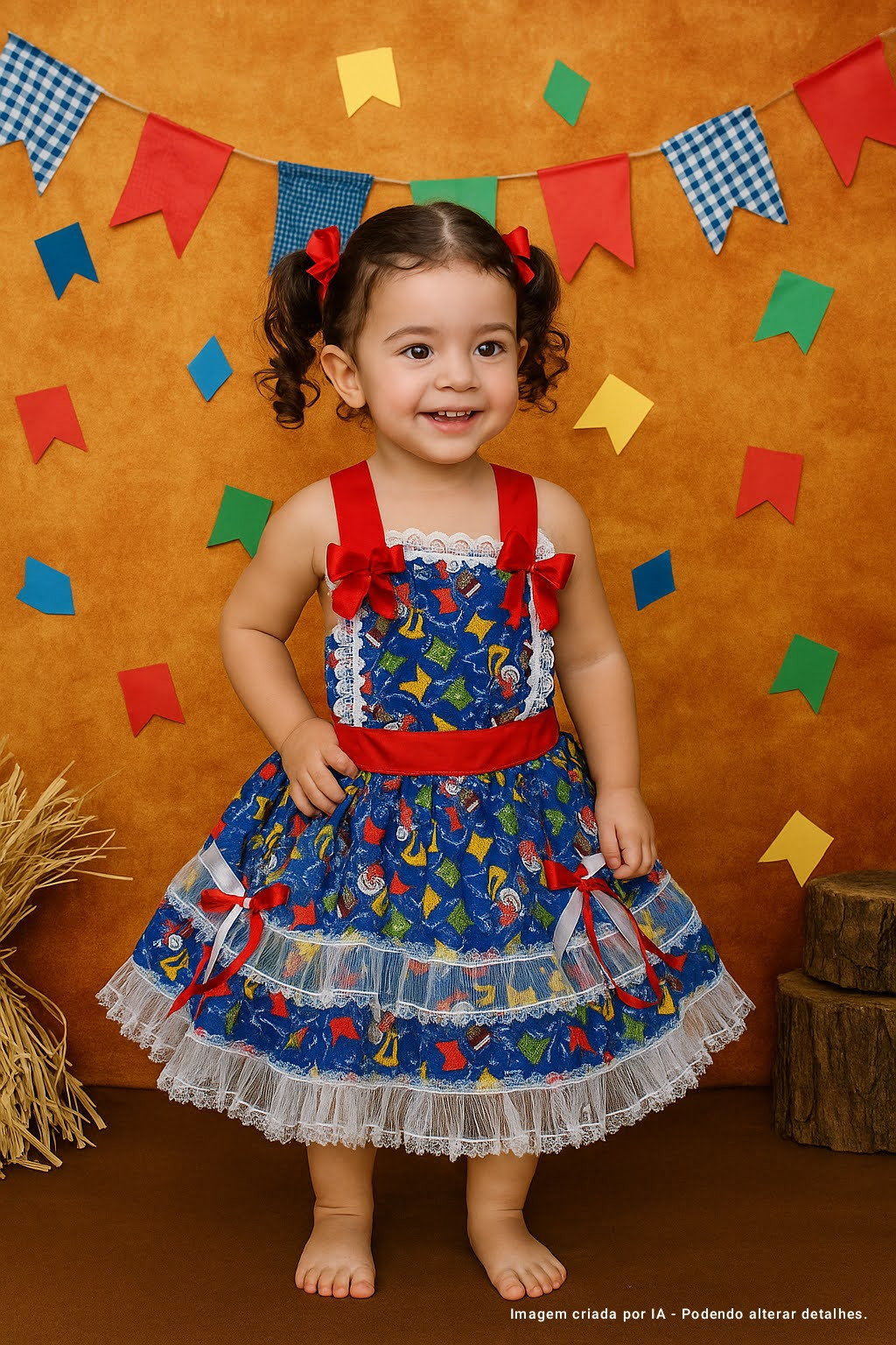 vestido de festa junina infantil- feito por Biguaçu