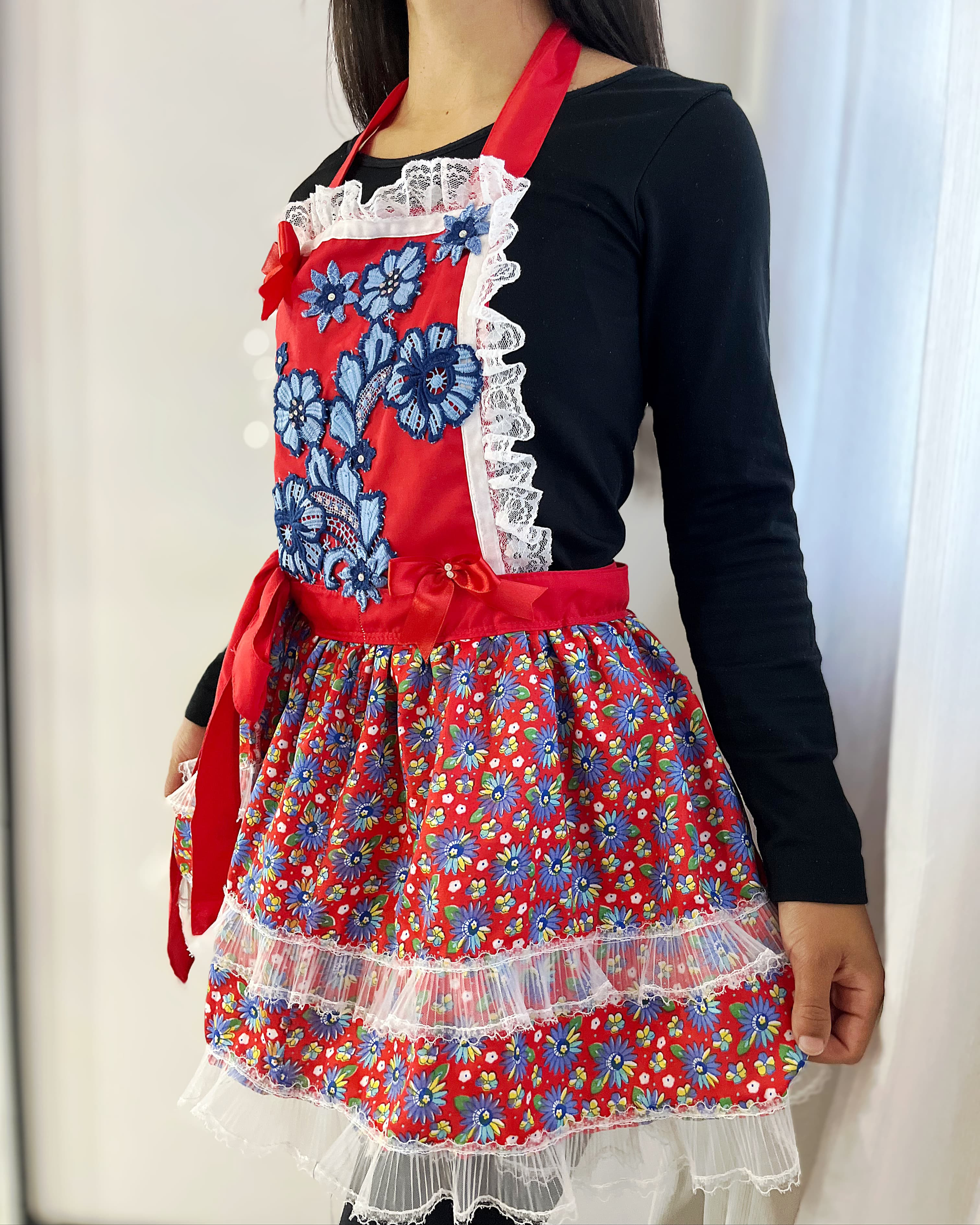vestido junino juvenil - feito por biguaçu
