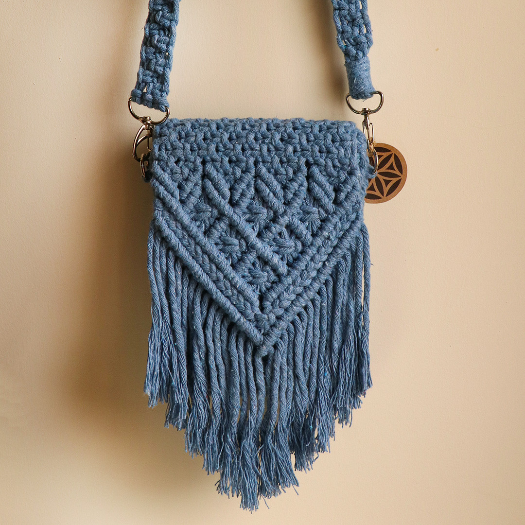 Bolsa em macrame Stars P-feito por biguaçu