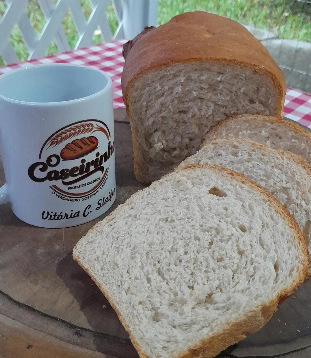 pão caseiro, sem lactose